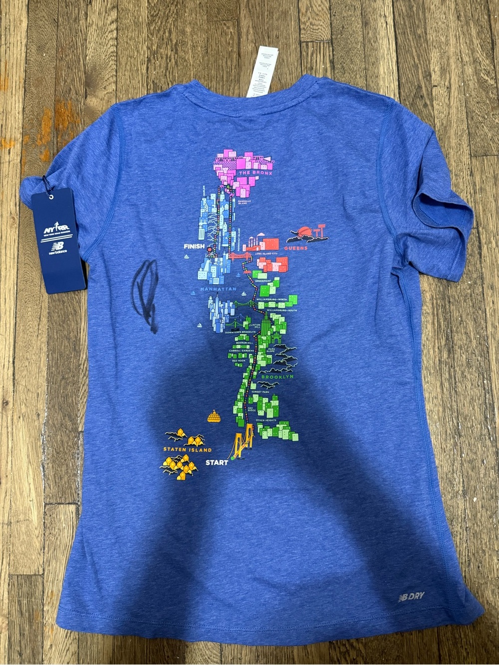 AUTHENTIC PRINCE ROYCE AUTOGRAPH ON NYC MARATHON TEE 2017